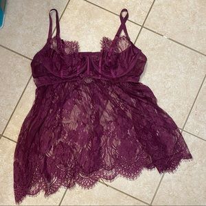 Dreamgirl Eyelash Lace Babydoll size 2X EUC